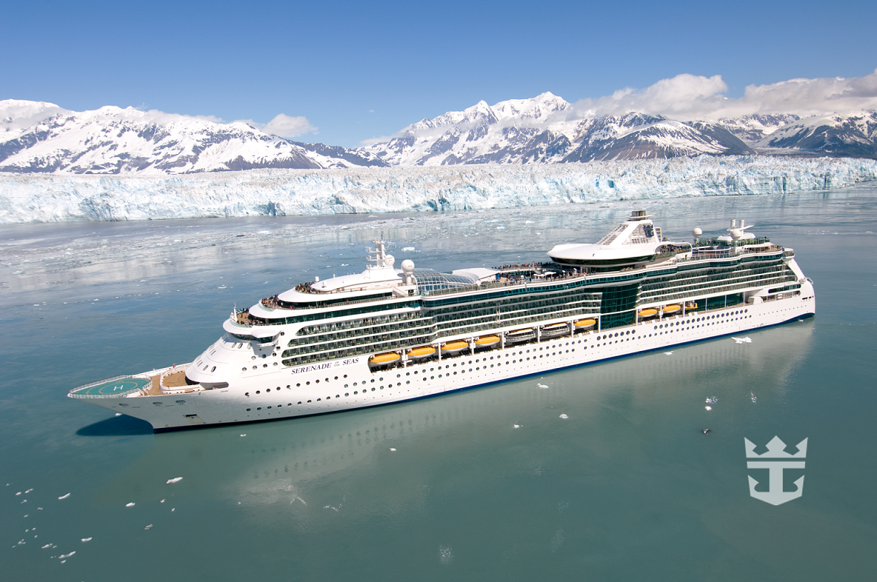 Exterior view of Serenade of the Seas near Hubbard Glacier, Alaska